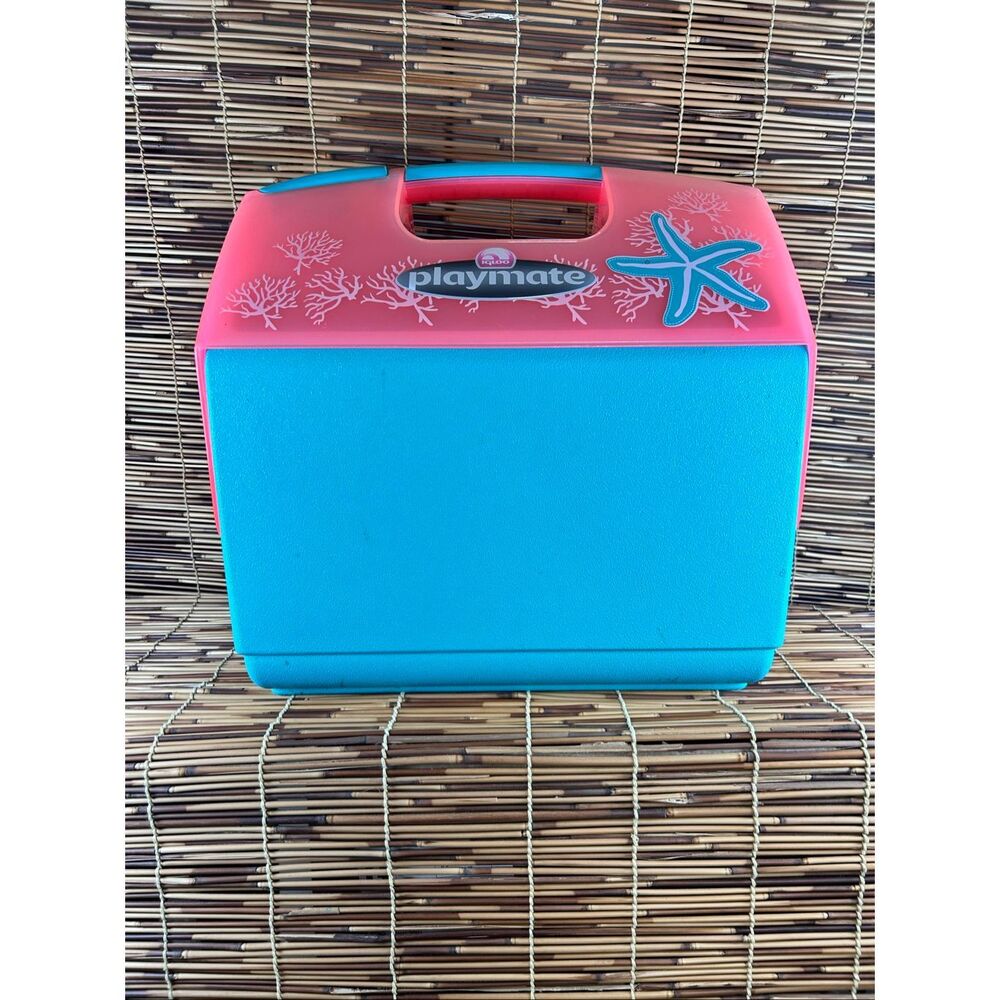 Igloo Playmate Elite Cooler 16 QT Pink Turquoise Starfish Coral USA Retro Beach